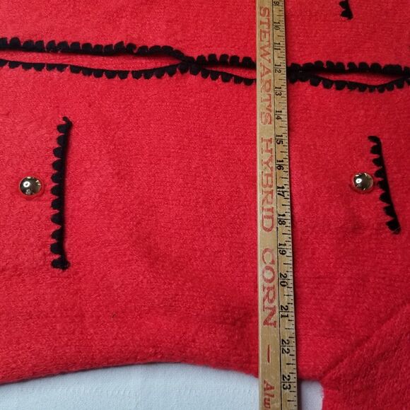 Sioni Red Cardigan Open Blazer Jacket Womens Large New Soft Holiday Career - Picture 7 of 9